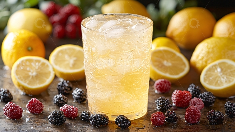 高清大图下载【趣麦麦图】清爽的柠檬莓果饮料