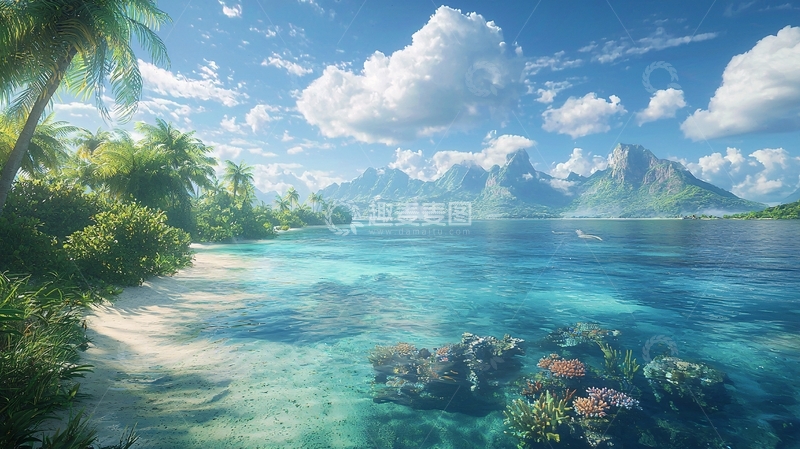 高清大图下载【趣麦麦图】热带海滩风景如画