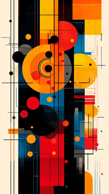 抽象几何彩色线条图案