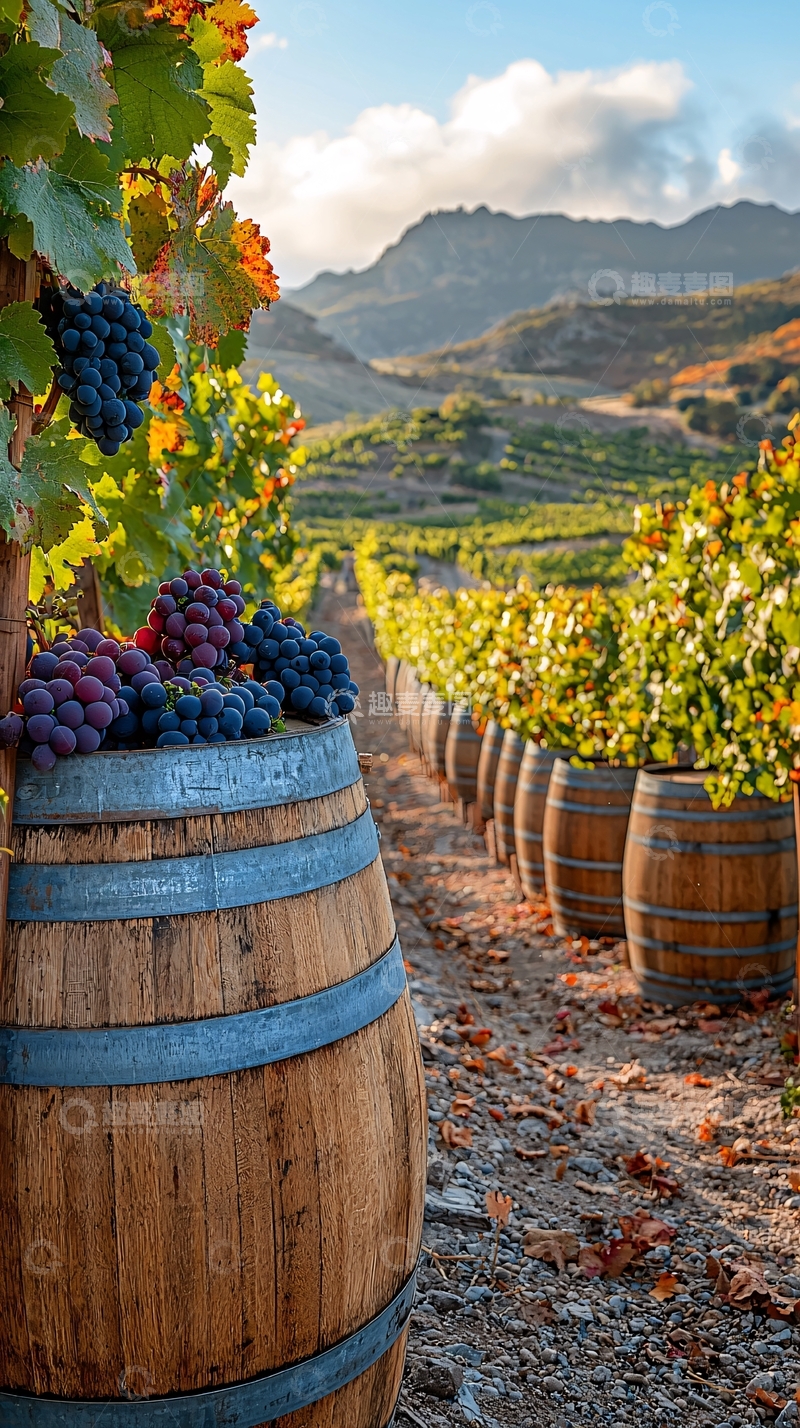 高清大图下载【趣麦麦图】阳光下的葡萄园风光
