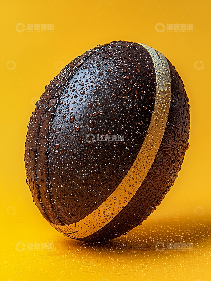 高清大图下载【趣麦麦图】橄榄球与水珠