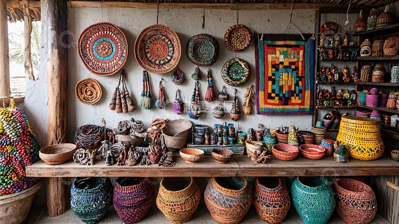 高清大图下载【趣麦麦图】手工艺品店的陈列墙