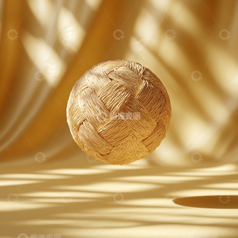 高清大图下载【趣麦麦图】金色编织球体悬浮