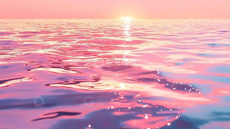 高清大图下载【趣麦麦图】宁静海面日落美景