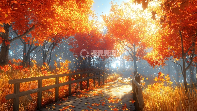 高清大图下载【趣麦麦图】秋日落叶高清图片