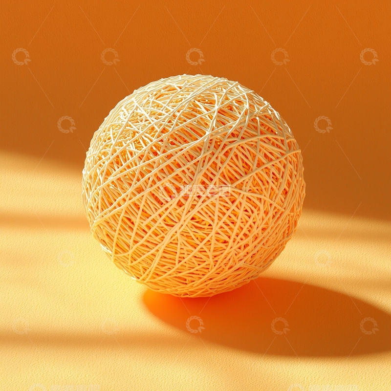 高清大图下载【趣麦麦图】黄色线缠绕的球体