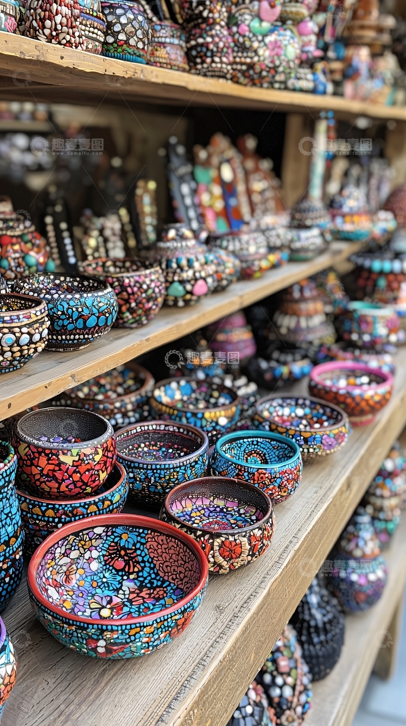 高清大图下载【趣麦麦图】装饰碗整齐排列