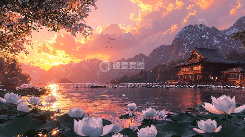 高清大图下载【趣麦麦图】水天一色高清图片