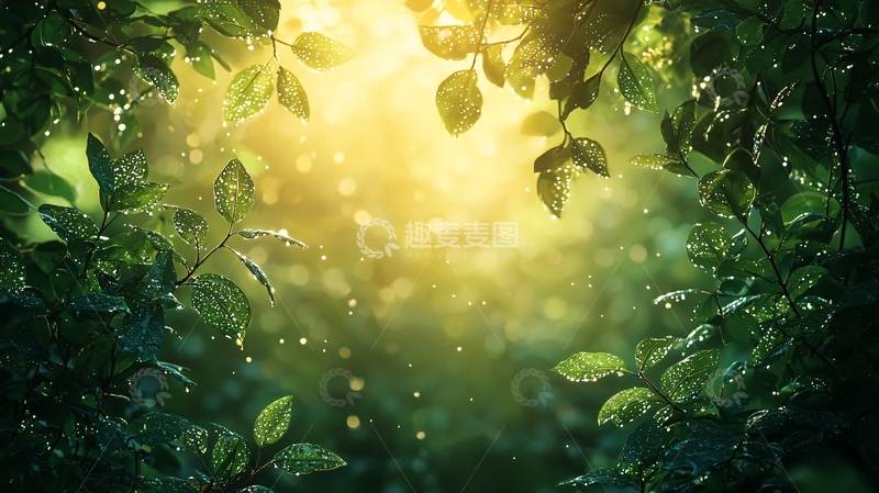 高清大图下载【趣麦麦图】森林光线高清图片
