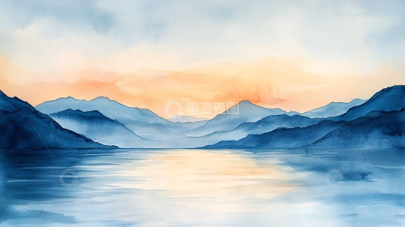 高清大图下载【趣麦麦图】水彩山水风景画