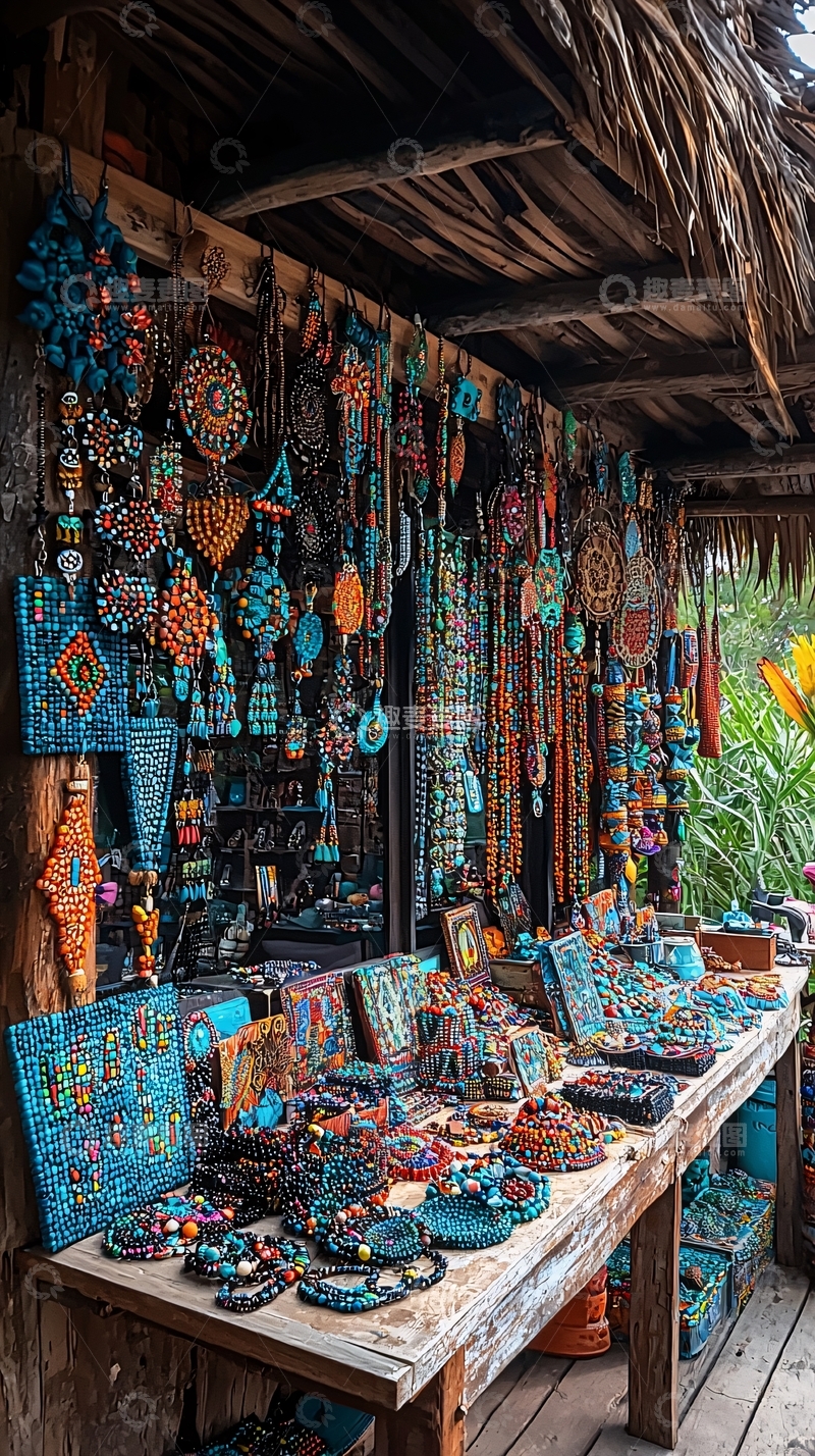 高清大图下载【趣麦麦图】多彩手工艺品摊位