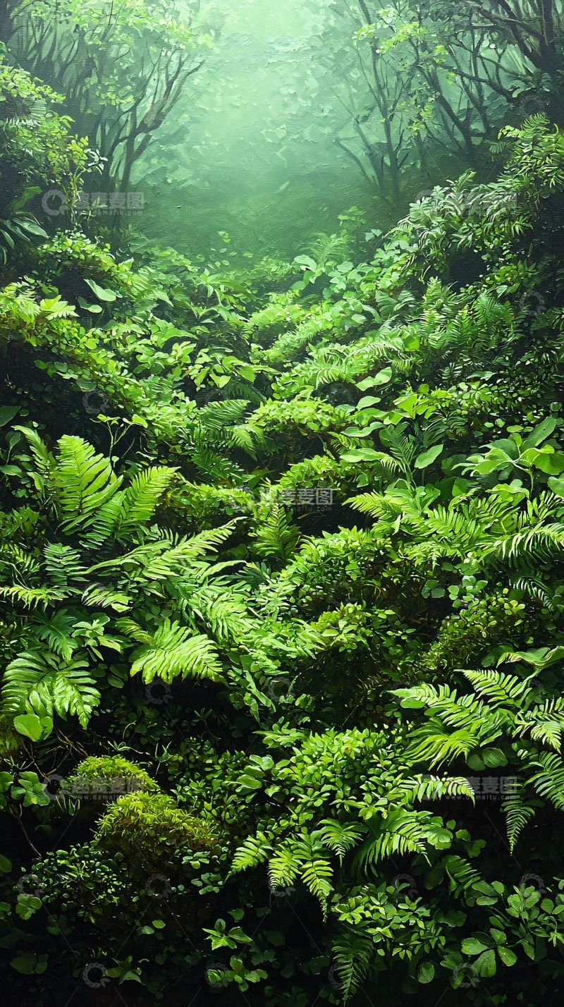 高清大图下载【趣麦麦图】郁郁葱葱的绿色森林