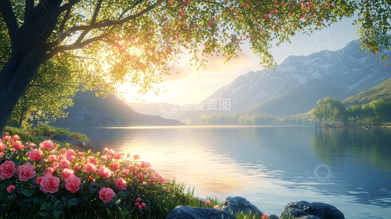 高清大图下载【趣麦麦图】宁静湖畔高清图片