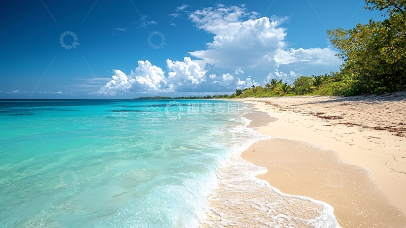高清大图下载【趣麦麦图】热带海滩阳光明媚的一天