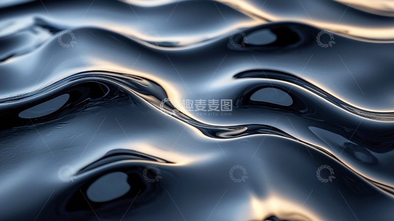 高清大图下载【趣麦麦图】抽象流动金属表面