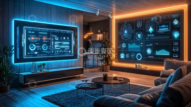 高清大图下载【趣麦麦图】未来感客厅高清图片