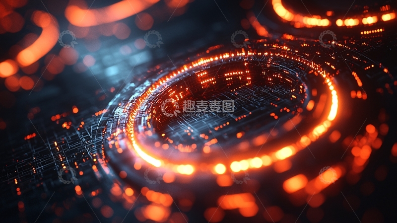 高清大图下载【趣麦麦图】科技感电路板发光环绕