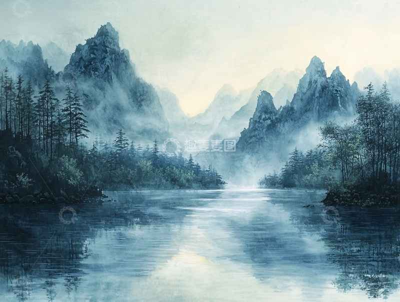 高清大图下载【趣麦麦图】山水画意境高清图片