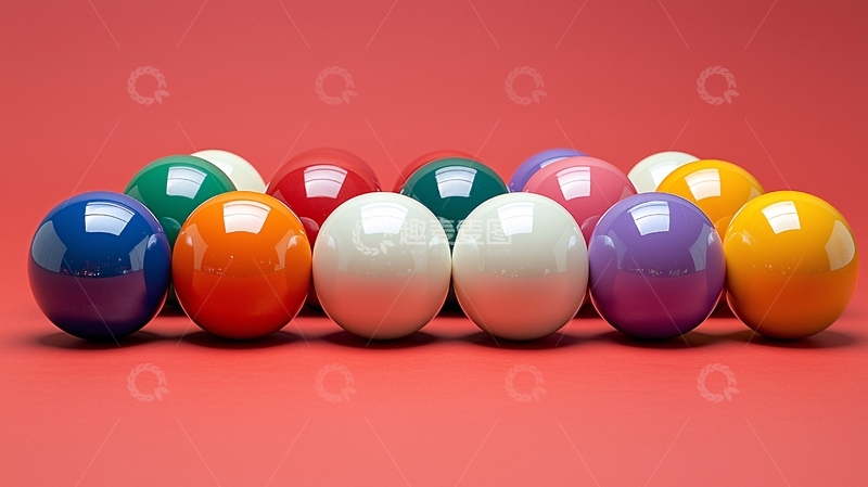 高清大图下载【趣麦麦图】台球彩色球排列