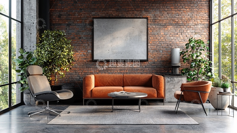 高清大图下载【趣麦麦图】现代工业风客厅