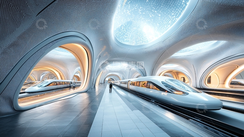 高清大图下载【趣麦麦图】未来感火车站