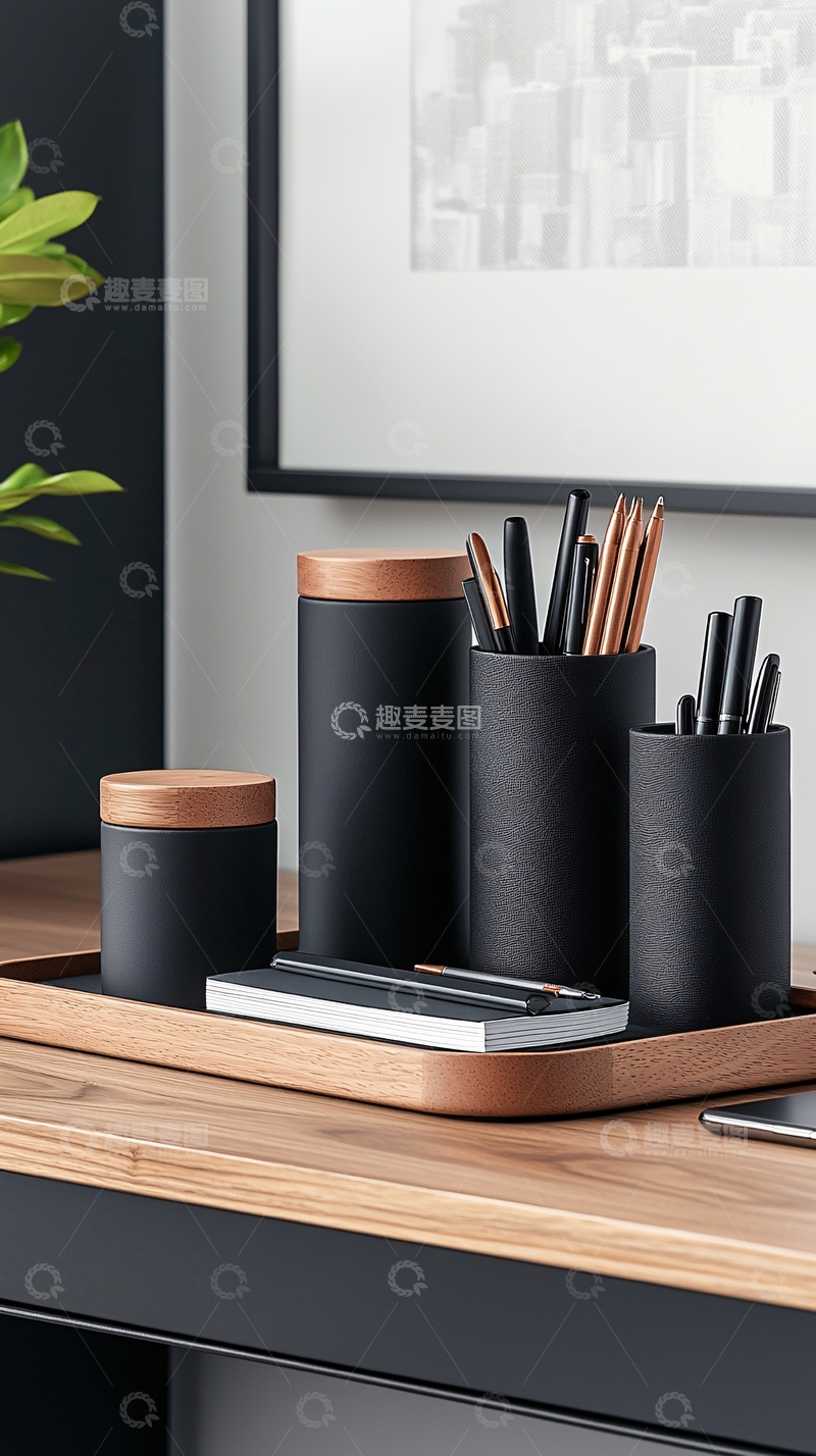 高清大图下载【趣麦麦图】办公桌上的文具收纳