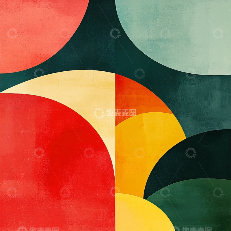 高清大图下载【趣麦麦图】彩色几何形状的抽象构成