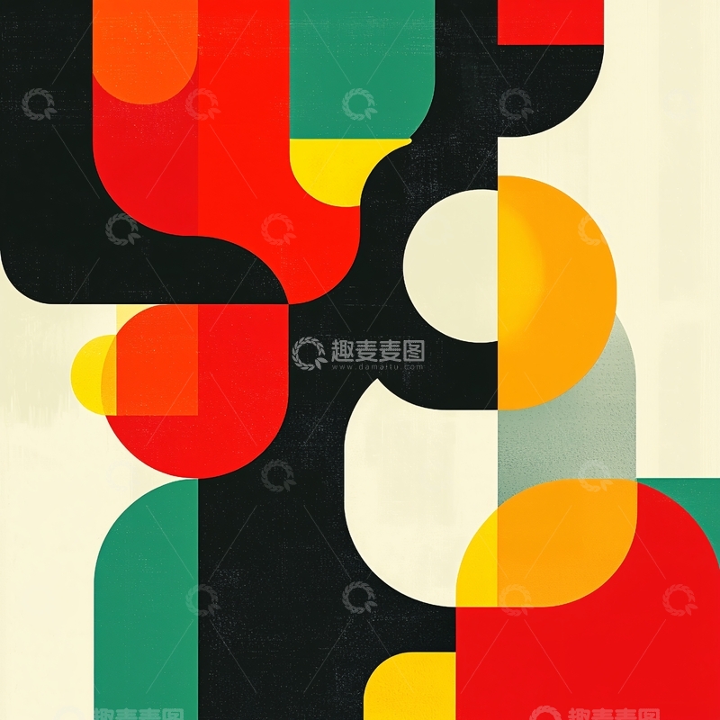 高清大图下载【趣麦麦图】抽象几何色块组合图案