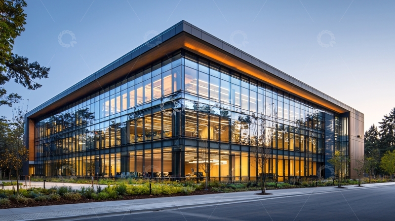 高清大图下载【趣麦麦图】现代玻璃幕墙办公楼