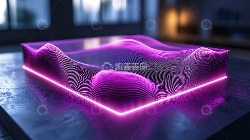 高清大图下载【趣麦麦图】紫色科技感波动图形