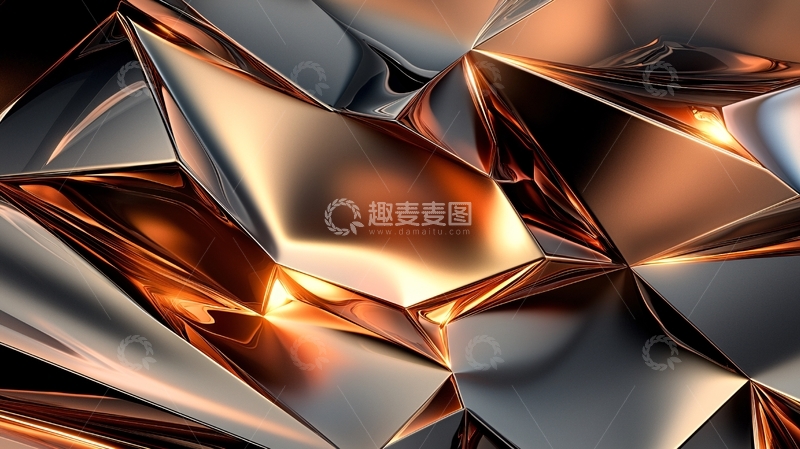 高清大图下载【趣麦麦图】金属质感多边形抽象背景