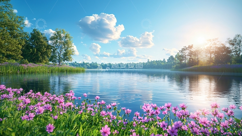 高清大图下载【趣麦麦图】宁静湖畔高清图片