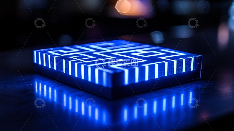 高清大图下载【趣麦麦图】发光迷宫的方块