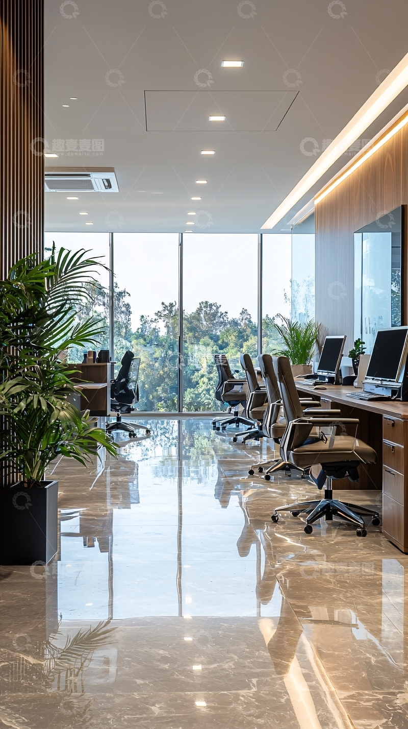 现代办公室采光好