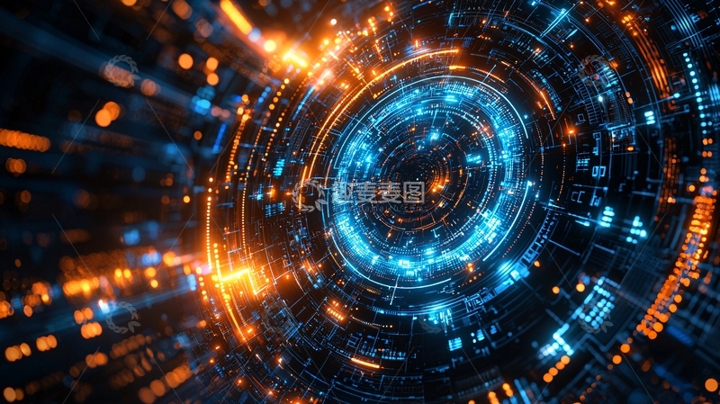 高清大图下载【趣麦麦图】科技感蓝色光晕图案
