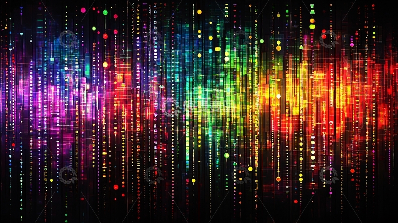 高清大图下载【趣麦麦图】彩色光线汇聚的抽象背景