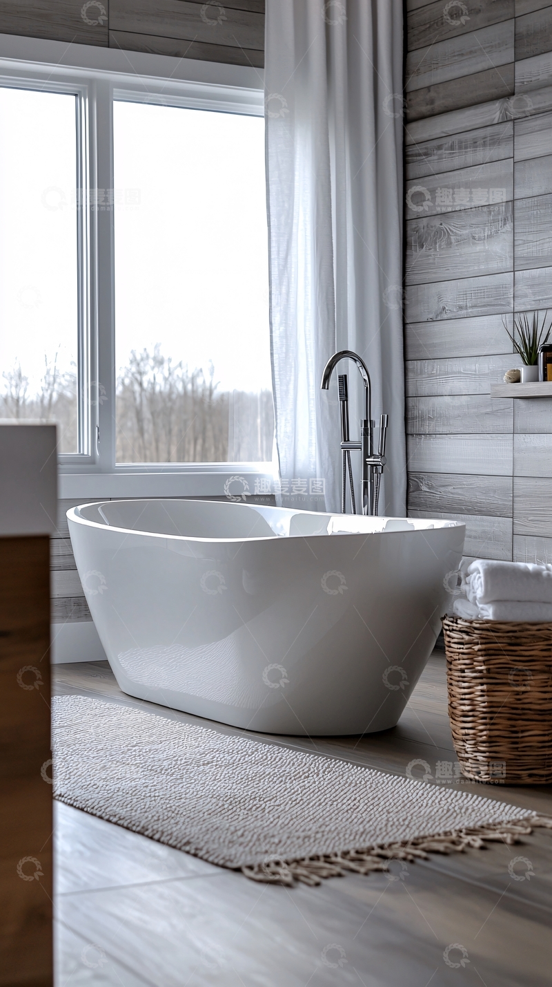 高清大图下载【趣麦麦图】现代简约浴缸浴室