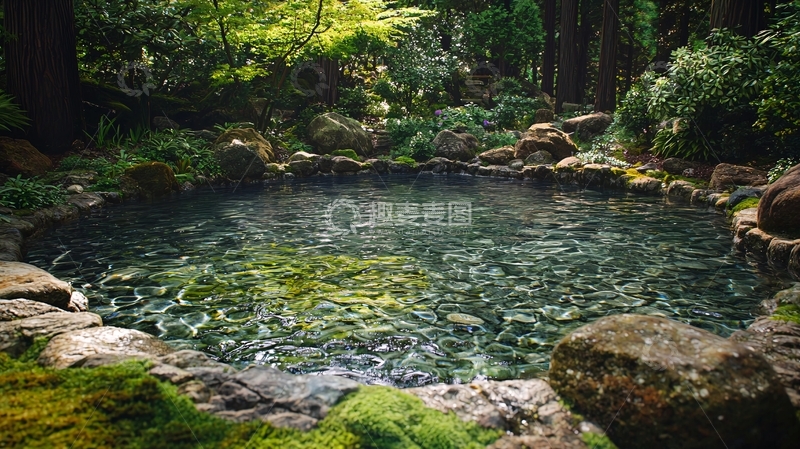 高清大图下载【趣麦麦图】宁静的森林池塘