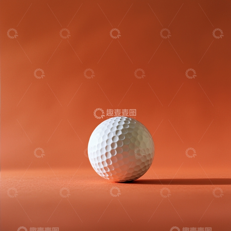 高清大图下载【趣麦麦图】高尔夫球橙色背景简约静物
