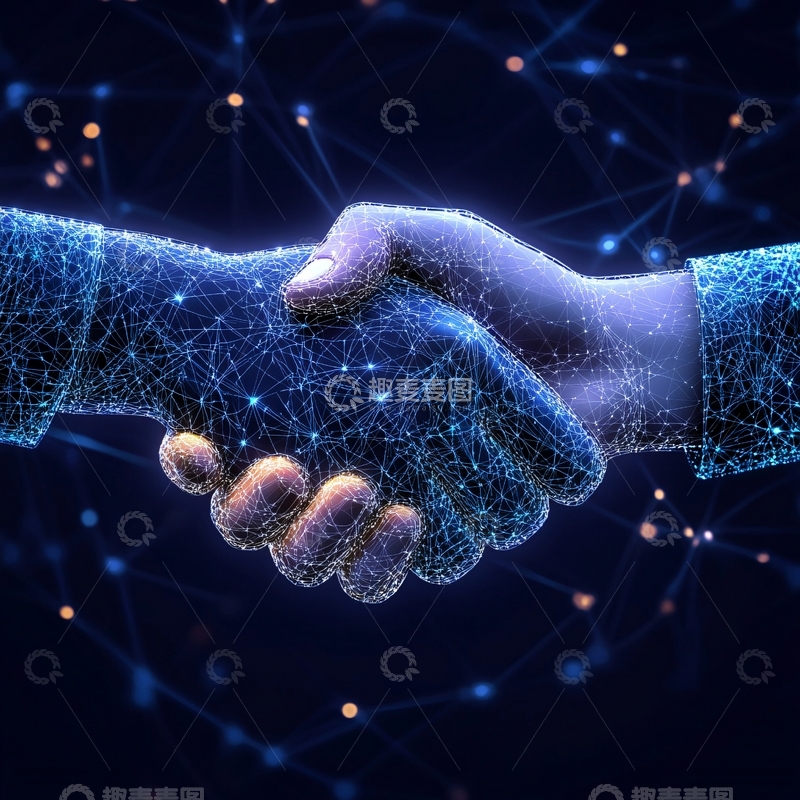 高清大图下载【趣麦麦图】战略合作科技