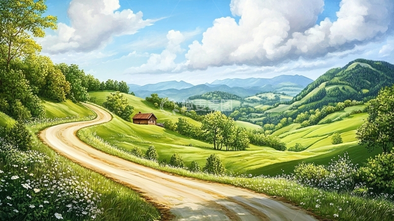 高清大图下载【趣麦麦图】唯美农村小路