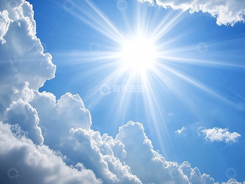 高清大图下载【趣麦麦图】蓝天白云太阳光