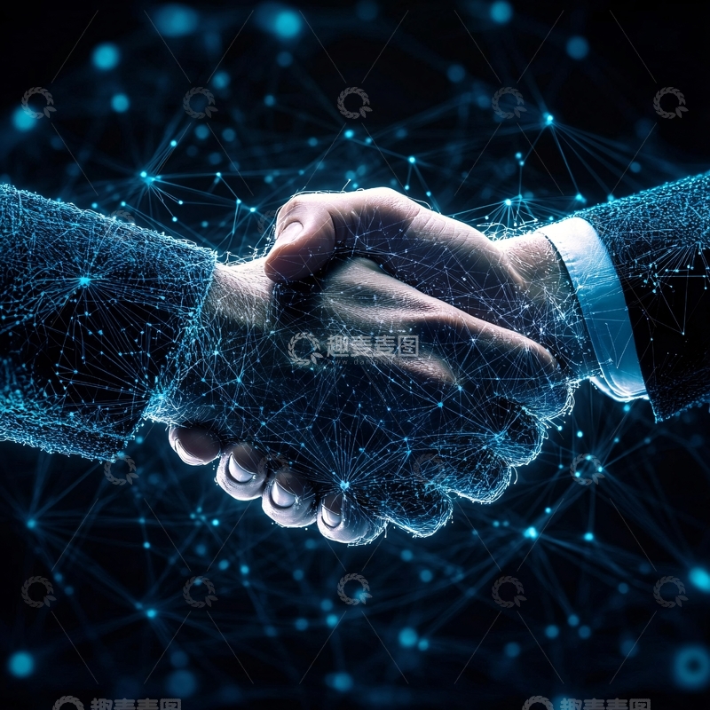 高清大图下载【趣麦麦图】战略合作科技1