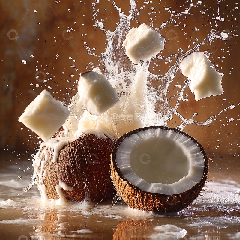 高清大图下载【趣麦麦图】鲜嫩椰肉图片