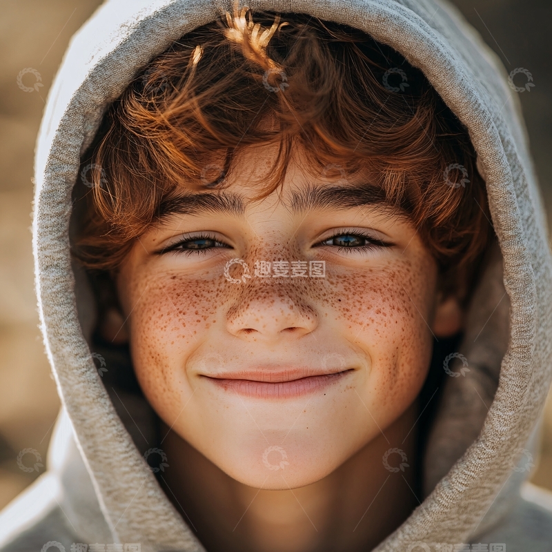 高清大图下载【趣麦麦图】阳光下的小男孩1