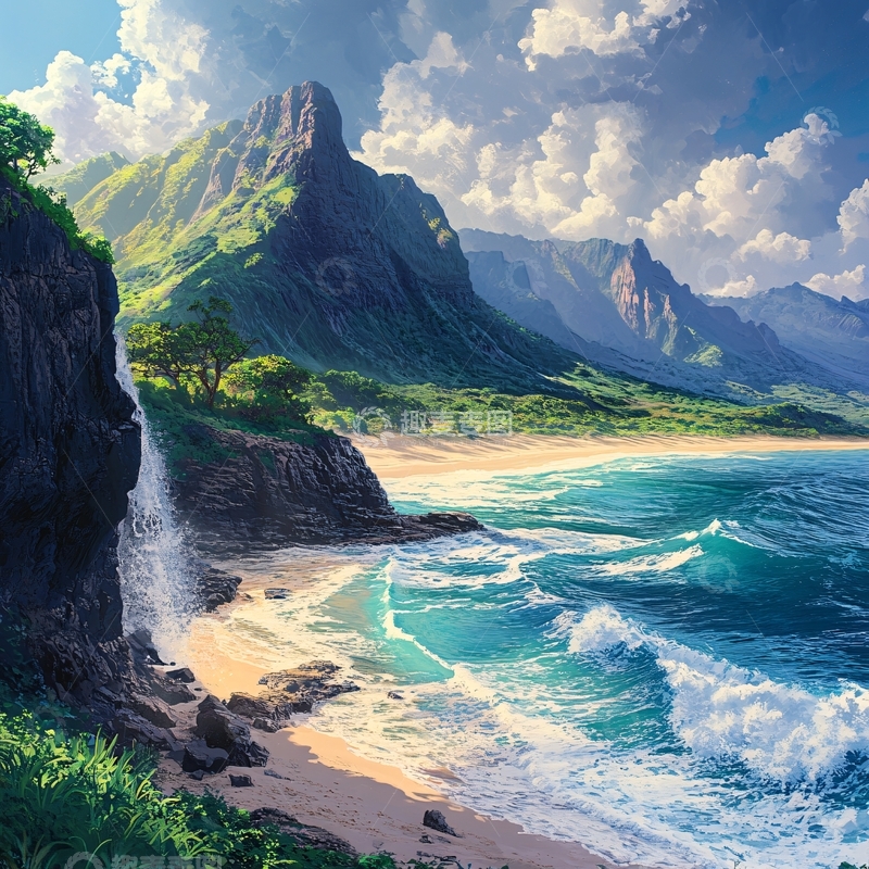 高清大图下载【趣麦麦图】海岸风景画