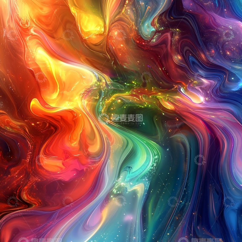 高清大图下载【趣麦麦图】流光意境彩色渲染图案