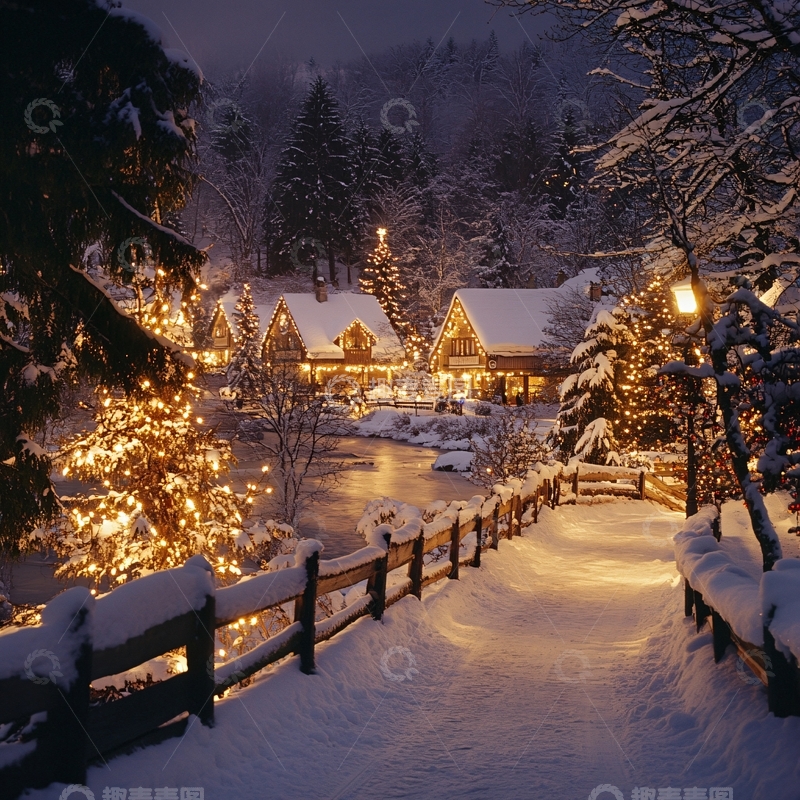 高清大图下载【趣麦麦图】高清唯美雪夜2