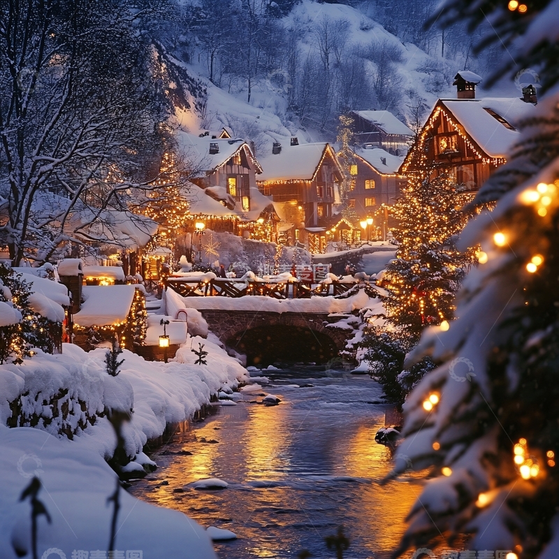 高清大图下载【趣麦麦图】高清唯美雪夜1