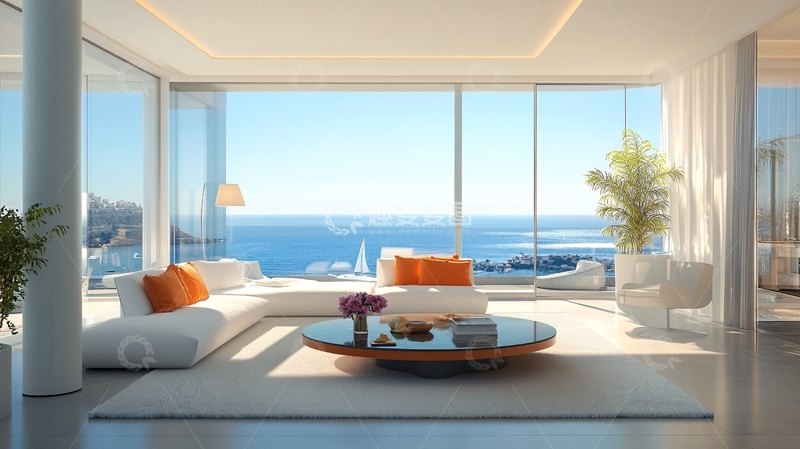 高清大图下载【趣麦麦图】海景客厅